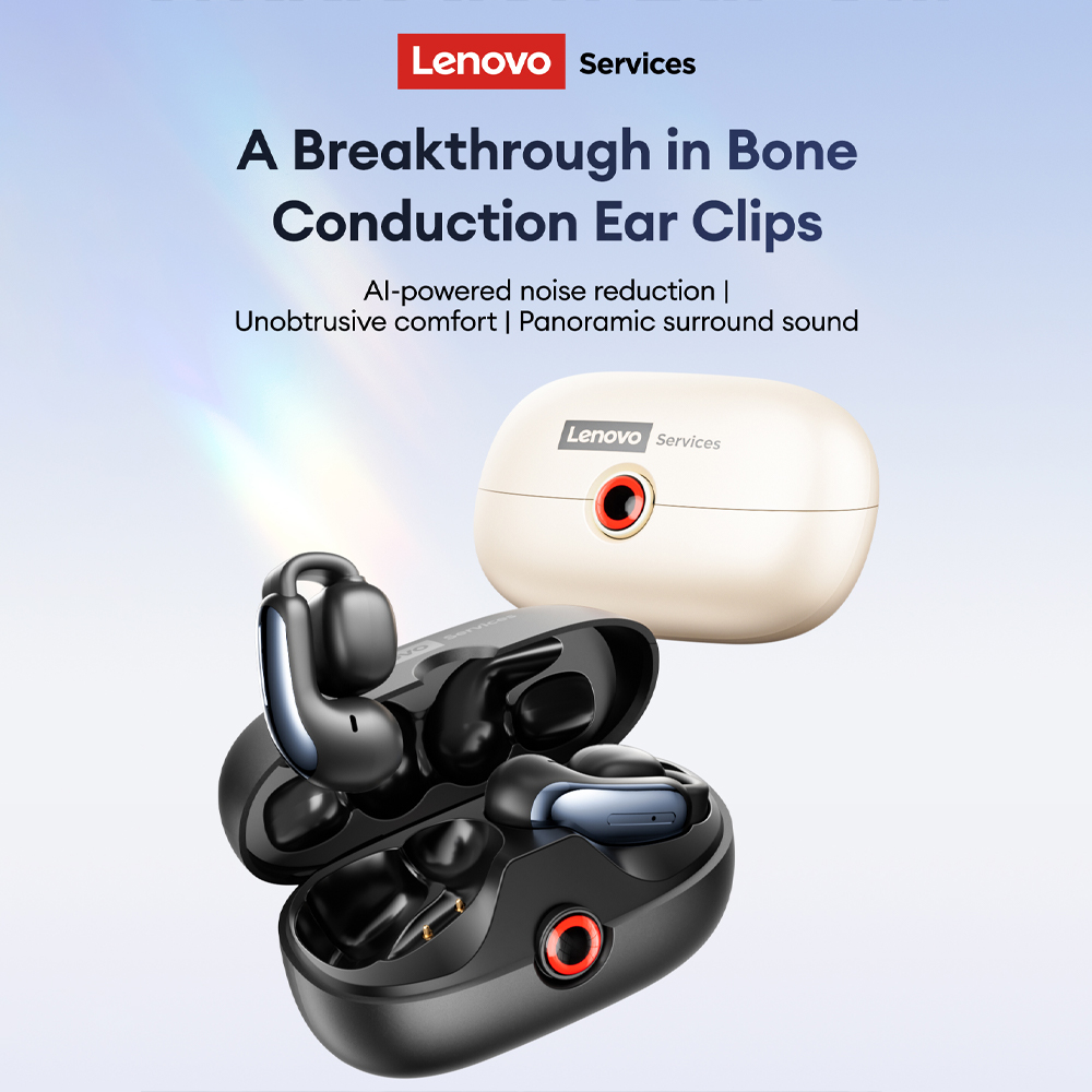 Earphones - เลอโนโว LES-108 หูฟังแบบหนีบหู TWS ไร้สาย บลูทูธ