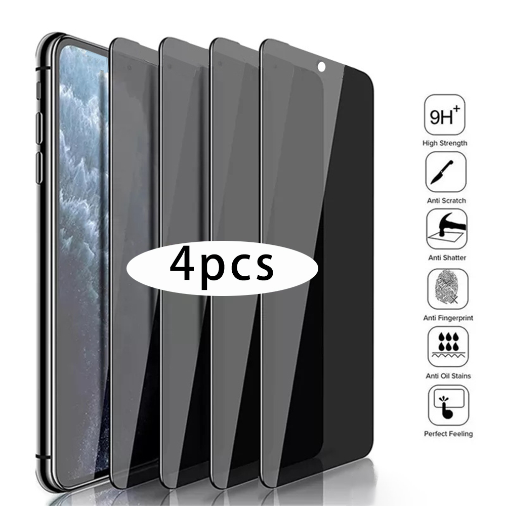 Anti Peek Privacy Tempered Glass - 4 PCS Peeking กระจกนิรภัยสำหรับ OPPO Reno