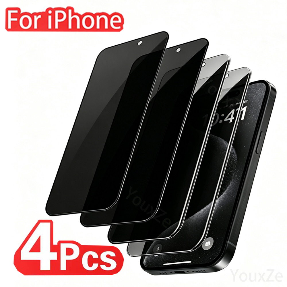 Anti Spy Privacy Glass Case - กระจกกันรอยแบบป้องกันการสอดแนม 4 ชิ้น สำหรับ iPhone 17