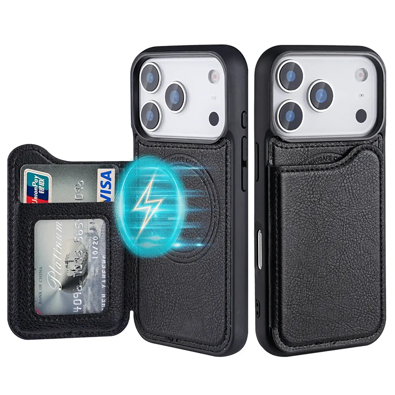 เคสโทรศัพท์หนังแม่เหล็ก Magsaf - Leather Wallet Card Holder Phone Cover บทวิจารณ์และราคา
