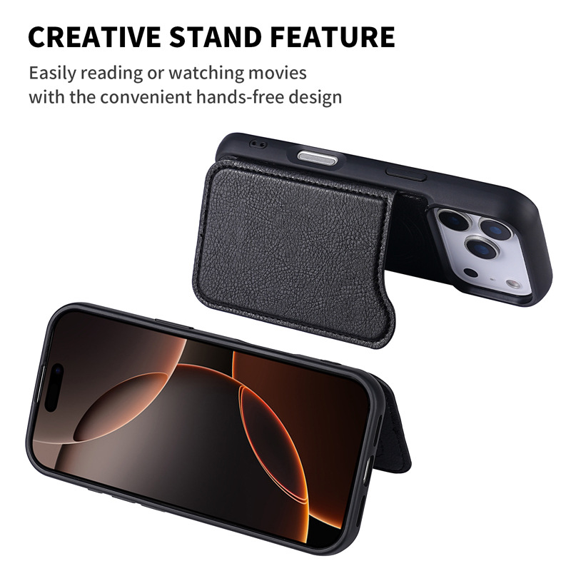 เคสโทรศัพท์หนังแม่เหล็ก Magsaf - Leather Wallet Card Holder Phone Cover บทวิจารณ์และราคา